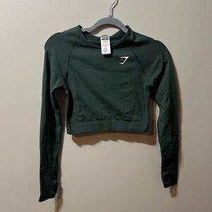 Gymshark Green Long Sleeve Crop Top